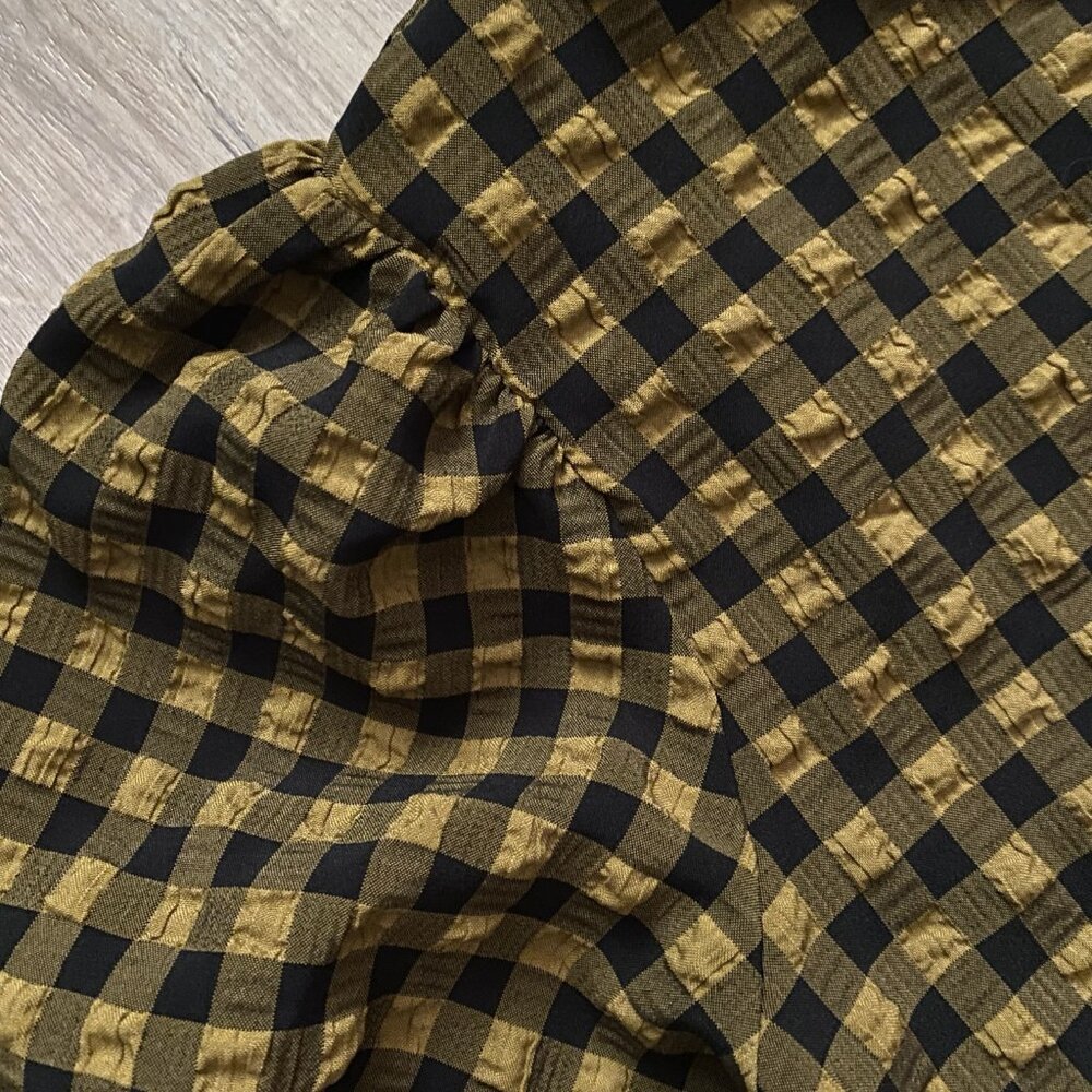 Wild Fable Mustard and Black Checkered Babydoll Dress - Picture 4 of 5